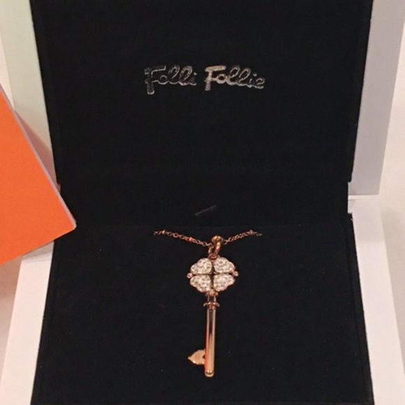 FOLLI FOLLIE Rose Gold-Plated Key Pendant Necklace - Picture 2 of 13